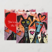 Hunde und Herzen Feiertagskarte (Vorne/Hinten)