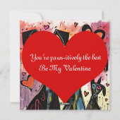 Hunde und Herzen Feiertagskarte (Rückseite)