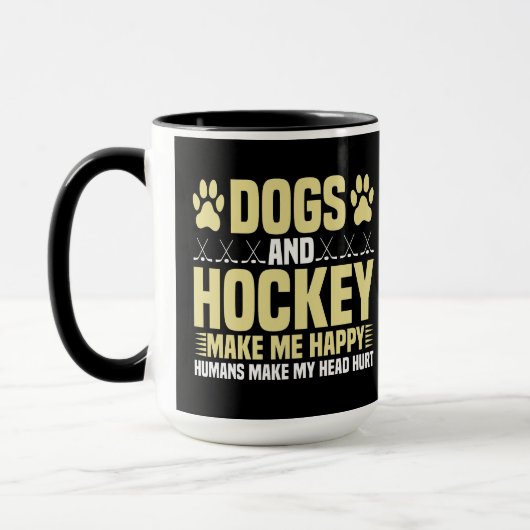 Hunde und Hockey machen mich glücklich Tasse (Links)