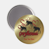 Hunde und Hunde mit rotem Herzen Magnet (Vorderseite/Rückseite)