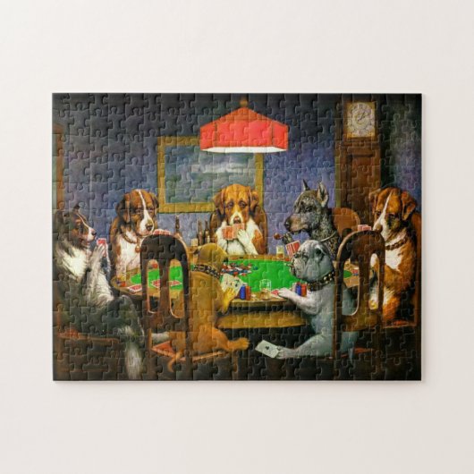 Hunde und Karten Puzzle (Horizontal)