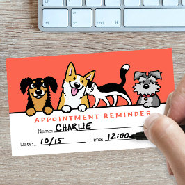 Hunde und Kater Süße Tier Betreuung Erinnerung Visitenkarte