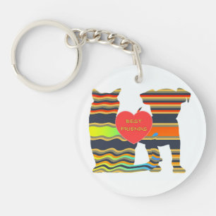 HUNDE UND KATZE BEST FREUNDE Acrylic Schlüsselanhä Schlüsselanhänger