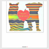 HUNDE UND KATZE BESTE FREUNDE AUFKLEBER (Blatt)