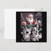 Hunde und Katze Selfie mit Weihnachten (Vorne/Hinten)
