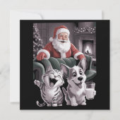 Hunde und Katze Selfie mit Weihnachten (Vorderseite)