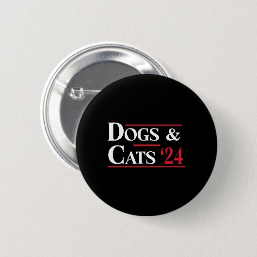 Hunde und Katzen 2024 essen die Hunde Button (Vorne & Hinten)