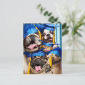 Hunde- und Katzen-Absolventen im Fotobooth Einladungspostkarte (Stehend Vorderseite)