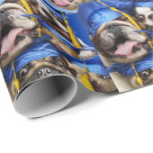Hunde- und Katzen-Absolventen im Fotobooth Geschenkpapier (Rolleneckpunkt)