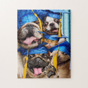 Hunde- und Katzen-Absolventen im Fotobooth Puzzle