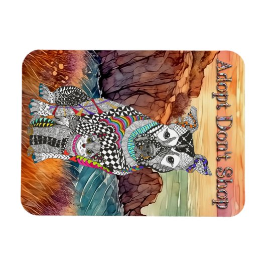 Hunde und Katzen Adoptier Don't Shop Magnet (Horizontal)