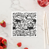 Hunde und Katzen Cartoon" Papa Napkins Serviette (Beispiel)