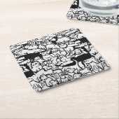 Hunde und Katzen Cartoon" Untersetzer (angewinkelt)