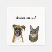 Hunde und Katzen Cocktail Napkins Serviette (Vorderseite)