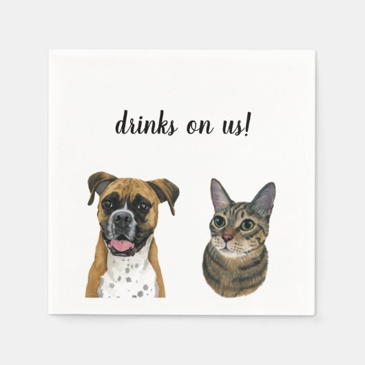 Hunde und Katzen Cocktail Napkins Serviette (Vorderseite)