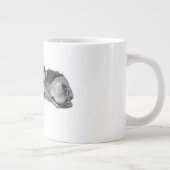 Hunde und Katzen Cuddling Monochrome Art Tasse (Rechts)