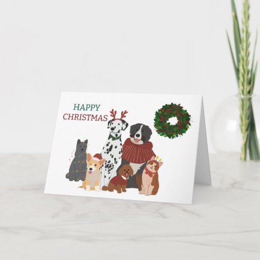 Hunde und Katzen Dankeskarte (Vorderseite)