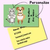 Hunde und Katzen, die Haustiere sitzen Visitenkarte