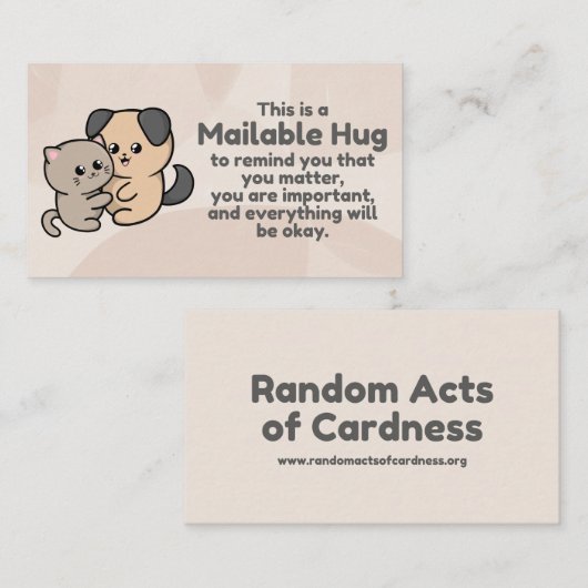 Hunde und Katzen, die Mailbare Huggingkarten einsc Telefonnummerkarte (Vorne/Hinten)