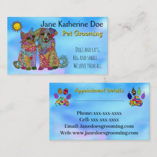 Hunde und Katzen, die Visitenkarten für die Aufzuc Visitenkarte