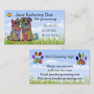 Hunde und Katzen, die Visitenkarten für die Aufzuc Visitenkarte