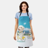 Hunde und Katzen Fahrradfahren am Meer Schürze (Getragen)