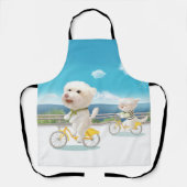 Hunde und Katzen Fahrradfahren am Meer Schürze (Vorderseite)