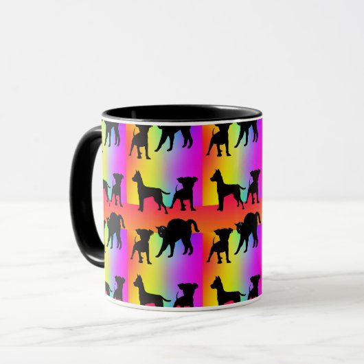 Hunde und Katzen + Farben Tasse (Vorderseite Links)