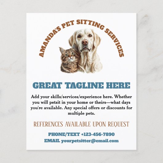 Hunde und Katzen Flyer Walking Service (Vorne)