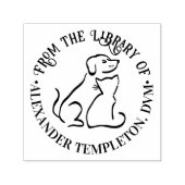 Hunde und Katzen Freunde #2 Round Library Book Nam Permastempel (Design)