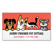 Hunde und Katzen Haustiere Sitzen Süße Tier Pflege Magnetische Visitenkarte (Vorderseite)