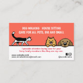 Hunde und Katzen Haustiere Sitzen Süße Tier Pflege Visitenkarte (Rückseite)