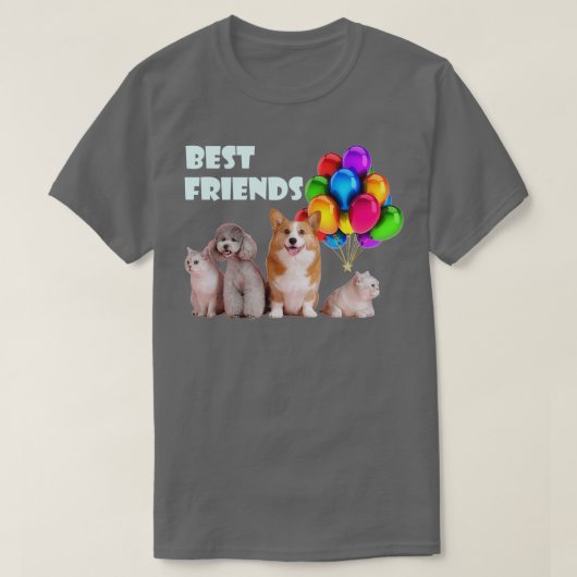 Hunde und Katzen I Liebe Hunde und Katzen T-Shirt (Design vorne)