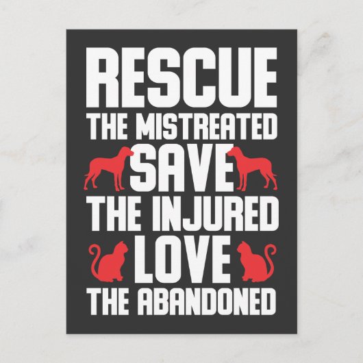 Hunde und Katzen Liebe Tierschutzbewusstsein Postkarte (Vorderseite)