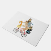 Hunde und Katzen mit dem Fahrrad Fußmatte (Schrägansicht)
