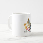 Hunde und Katzen mit dem Fahrrad Kaffeetasse (Vorderseite Links)