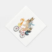 Hunde und Katzen mit dem Fahrrad Serviette (Ecke)