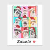 Hunde und Katzen mit Santa Bart Aufkleber (Blatt)