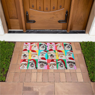 Hunde und Katzen mit Santa Bart Fußmatte