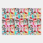 Hunde und Katzen mit Santa Bart Geschenkpapier Set (Vorderseite 3)