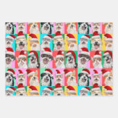 Hunde und Katzen mit Santa Bart Geschenkpapier Set (Vorderseite)