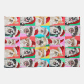Hunde und Katzen mit Santa Bart Geschirrtuch (Horizontal)