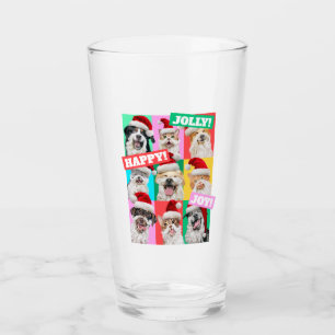 Hunde und Katzen mit Santa Bart Glas