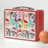 Hunde und Katzen mit Santa-Bart Metall Brotdose (Beispiel)