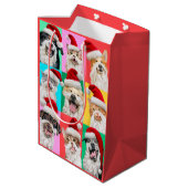 Hunde und Katzen mit Santa Bart Mittlere Geschenktüte (Rückseite Schrägansicht)