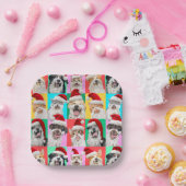 Hunde und Katzen mit Santa Bart Pappteller (Party)