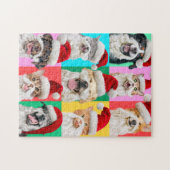 Hunde und Katzen mit Santa Bart Puzzle (Horizontal)