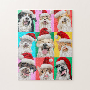 Hunde und Katzen mit Santa Bart Puzzle