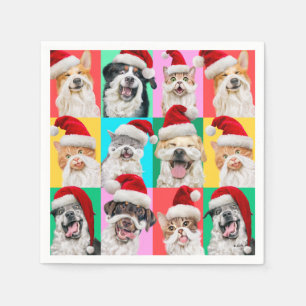 Hunde und Katzen mit Santa Bart Serviette