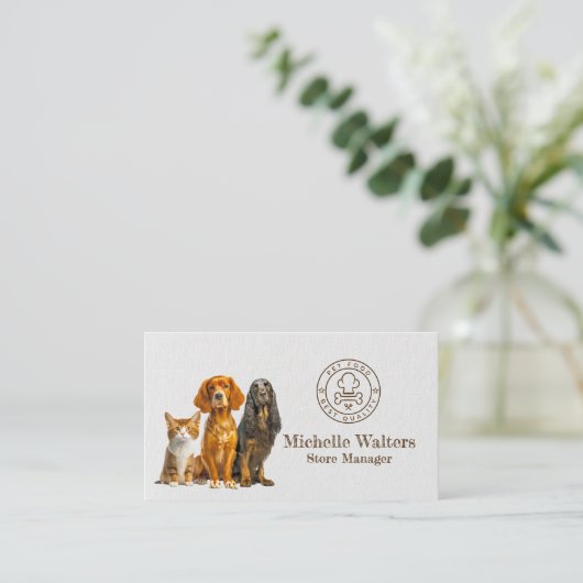 Hunde und Katzen | Pet-Vorrat Visitenkarte (Stehend Vorderseite)